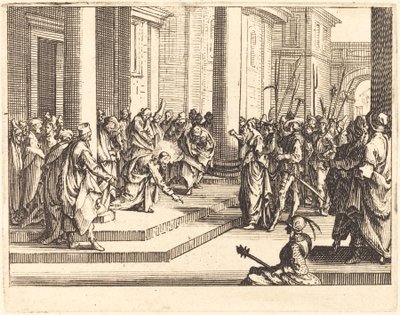 Kristus och kvinnan tagen i äktenskapsbrott, 1635. av Jacques Callot