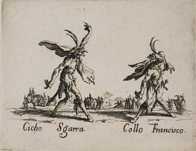Cicho Sgarra - Collo Francisco, platta 6 från Balli di Sfessania av Jacques Callot