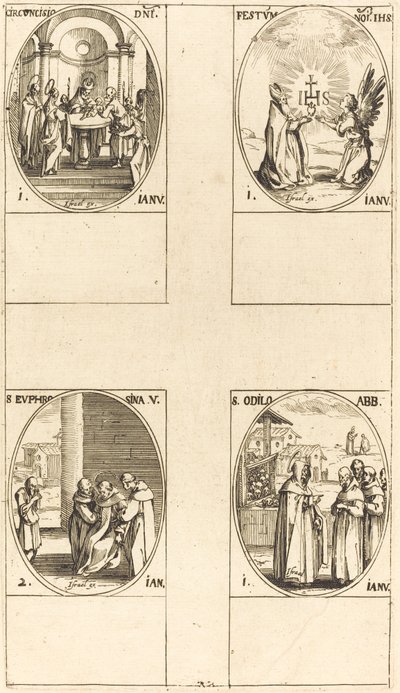 Omskärelse; Kristi namns högtid; St. Odilo; St Euphrosyna av Jacques Callot