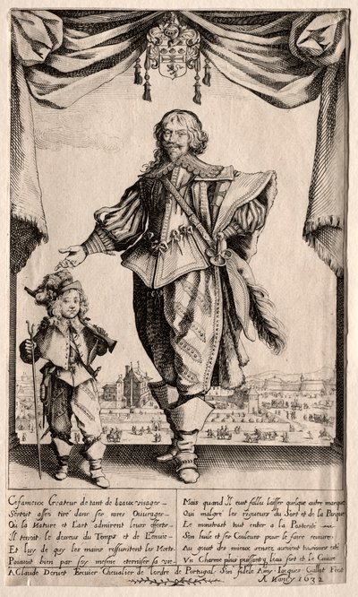 Claude Deruet och hans son, 1632. av Jacques Callot