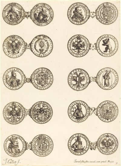 Mynt [skylt 9]. av Jacques Callot