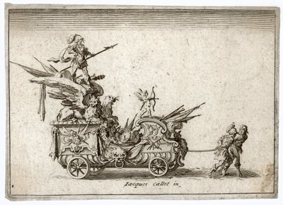 Strid i barriären. Gravyr En stridsvagn. Meaume 490-503 ... (gravyr) av Jacques Callot