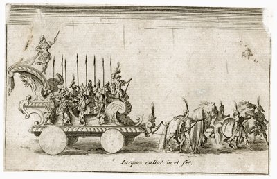 Strid mot barriären: Hans höghet hertig Karl IV:s entré, föreställande solen ... (gravyr) av Jacques Callot