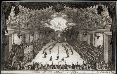 Strid mot barriären: Hans höghet hertig Karl IV av Lothringen går in till fots ... (gravyr) av Jacques Callot