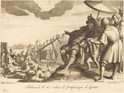 Konstruktion och befästning av hamnen i Livorno av Jacques Callot