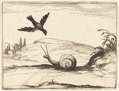 Kråka och snigel av Jacques Callot