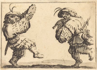 Dansare med flöjt och tamburin av Jacques Callot