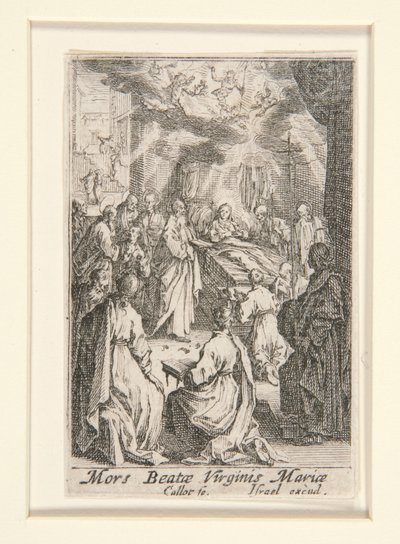 Jungfruns död, nej. 11 från The Life of the Virgin av Jacques Callot