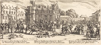 Förstörelse av ett kloster, c. 1633. av Jacques Callot