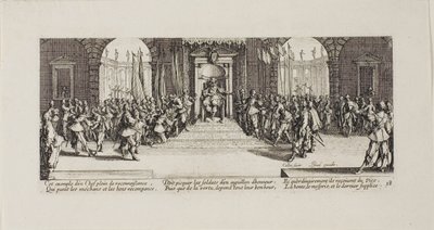 Distribution of Rewards, skylt arton från The Miseries of War av Jacques Callot