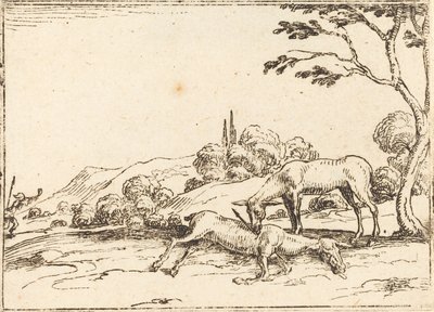 Doe som sörjer sitt föl. av Jacques Callot