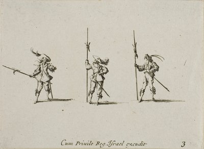 Drill med halberder, plansch tre ur De militära övningarna av Jacques Callot