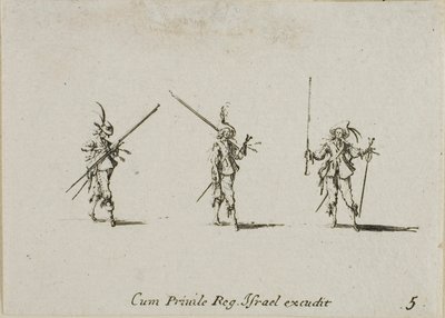 Borra med Tilted Pikes, tallrik fem från The Military Exercises av Jacques Callot