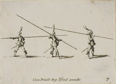 Borra med musköten, tallrik sju från The Military Exercises av Jacques Callot