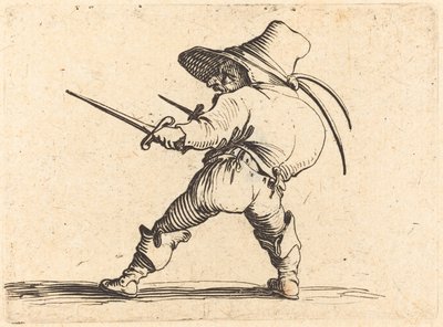 Duellist med svärd och dolk av Jacques Callot