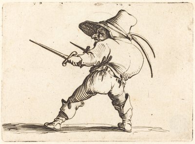 Duellist med svärd och dolk av Jacques Callot