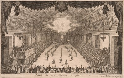 Hertig Karl IV anländer till fots, ur Combat à la Barrière av Jacques Callot