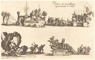 Inträde av Hans Höghet, som representerar solen av Jacques Callot