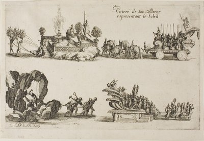 Entry of His Highness, Representing the Sun, från The Combat at the Barrier av Jacques Callot