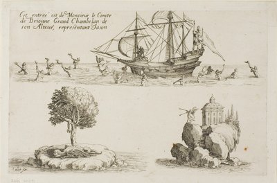 Inträde av M. le Comte de Brionne, Hans Höghet Storkammarherre, representerande Jason, från The Combat at the Barrier av Jacques Callot