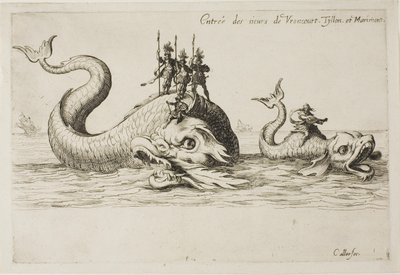 Inträde av Mm. de Vroncourt, Tyllon och Marimont, från The Combat at the Barrier av Jacques Callot