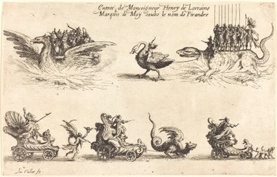 Inträde av Monseigneur Henry de Lorraine, Marquis de Moy, under namnet Pirandre av Jacques Callot