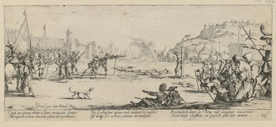 Arkebusering, plansch 12 ur serien "Krigets fasor" av Jacques Callot