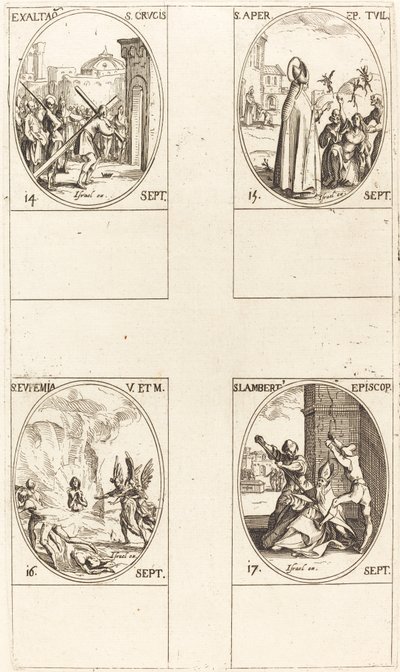 Upphöjelse av det heliga korset; St. Aper; St Euphemia; St. Lambert av Jacques Callot