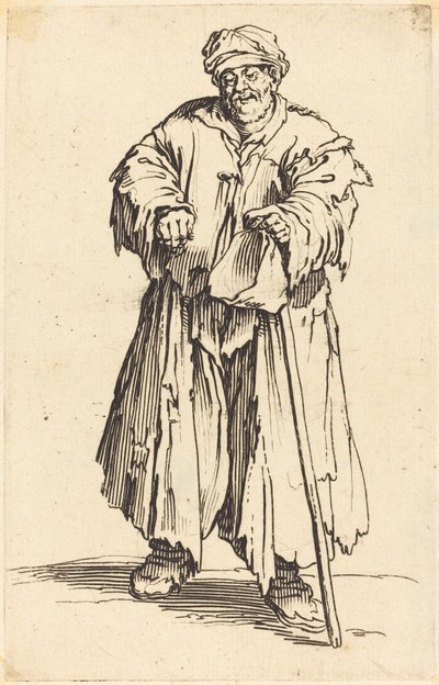 Fet tiggare med nedsänkta ögon av Jacques Callot