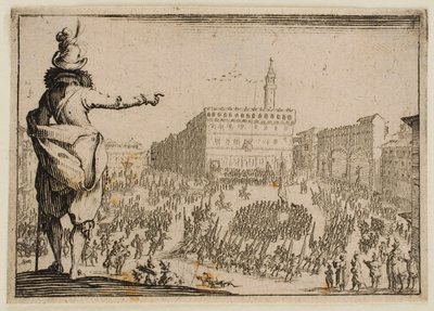 Fest på Piazza della Signoria i Florens, ur ”Capricci” (florentinsk utgåva) av Jacques Callot