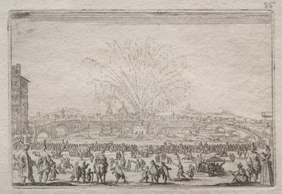 Fyrverkerier på Arno av Jacques Callot