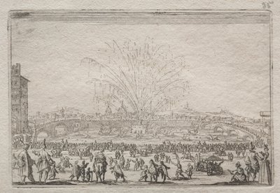 Fyrverkerier på Arno, ca. 1622. av Jacques Callot