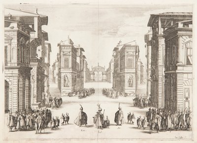 Första akten av Soliman av Jacques Callot