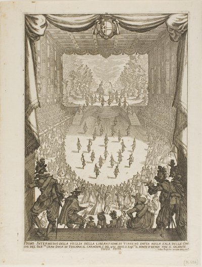 Första intermezzo av Veglia av "Befrielsen av Tyrannus och Arena" av Jacques Callot