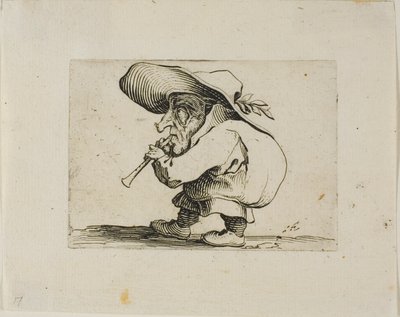 Flageolet Player, från Varie Figure Gobbi av Jacques Callot