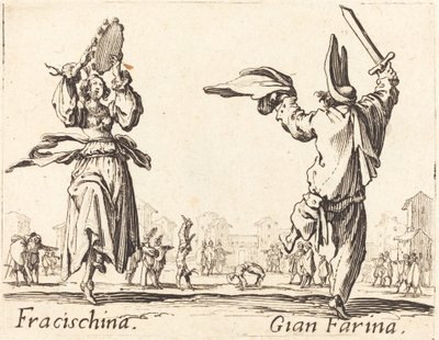 Fracischina och Gian Farina av Jacques Callot