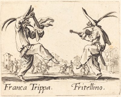 Franca Trippa och Fritellino, ca. 1622. av Jacques Callot