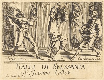 Frontispice för "Balli di Sfessania" av Jacques Callot