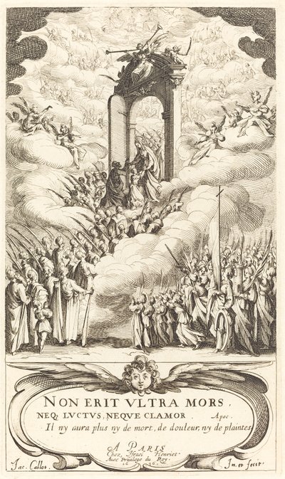 Frontispice för "The Calendar of Saints" av Jacques Callot