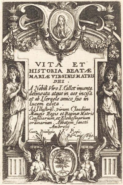 Frontispice för "The Life of the Virgin" av Jacques Callot