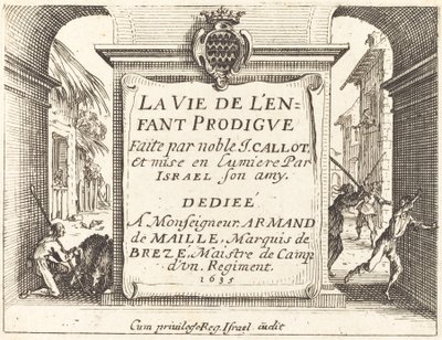 Frontispice för The Prodigal Son, 1635. av Jacques Callot