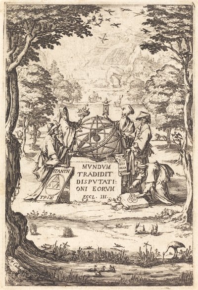 Frontispice for the Sacred Cosmologia (Titel med astrologer) av Jacques Callot