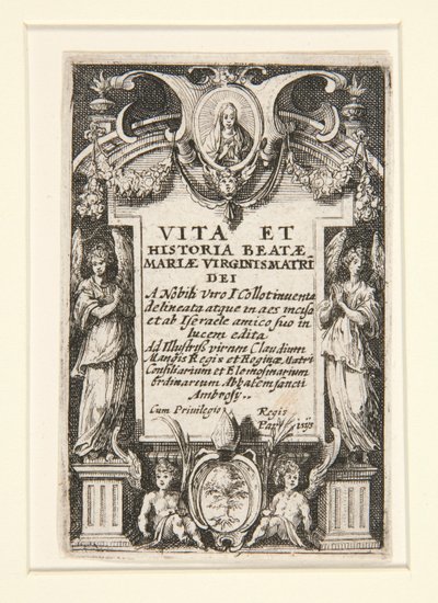 Frontispice, nej. 1 från The Life of the Virgin av Jacques Callot
