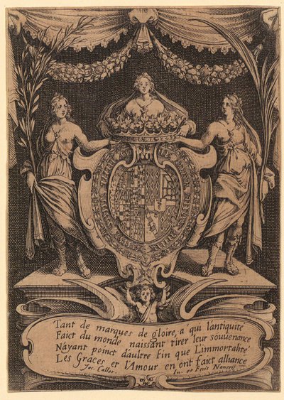 Frontispis, blad 1 i serien "Torneringen" av Jacques Callot