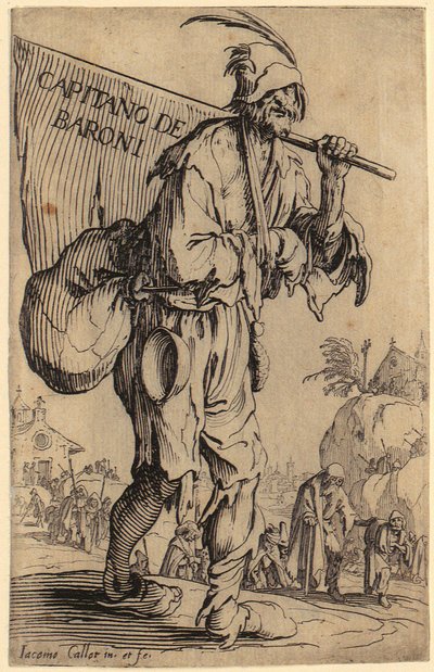 Frontispis, blad 1 i serien "Tiggarna" av Jacques Callot