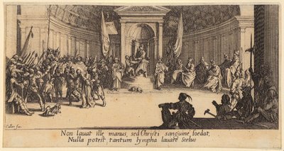 Fottvagning, blad 1 i serien ”Den stora passion” av Jacques Callot