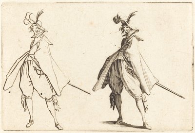 Gentleman i stor mantel, framifrån av Jacques Callot