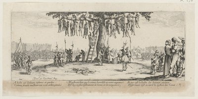 Upphängning, blad 11 i serien ”Krigets gråzoner” av Jacques Callot