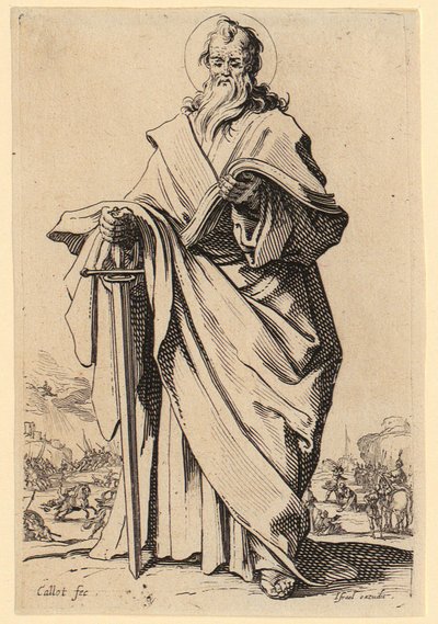 Jungfru Maria, blad 3 ur serien "Jesus, de tolv apostlarna och Maria" av Jacques Callot