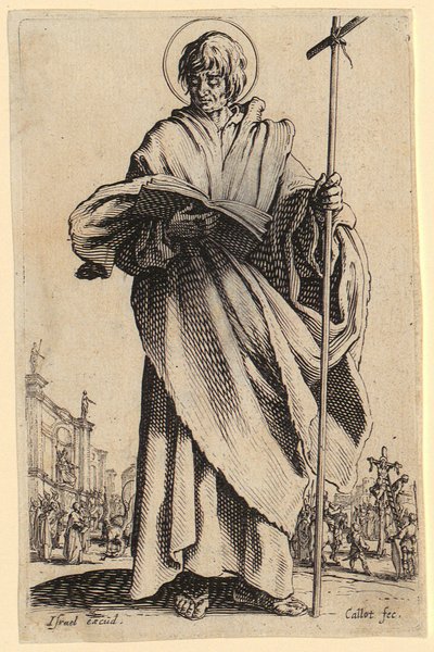 Sankt Jakob den äldre, blad 7 ur serien "Jesus, de tolv apostlarna och Maria" av Jacques Callot